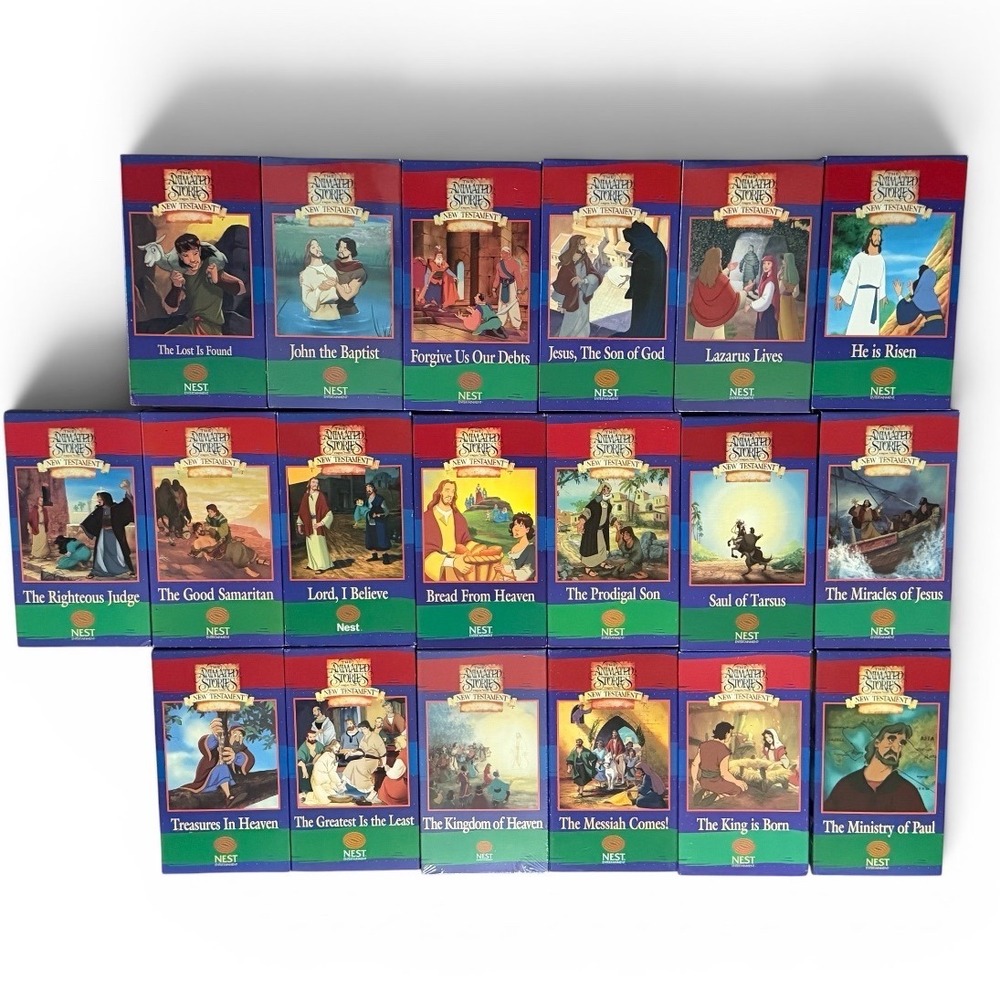 Nest Entertainment Animated Stories from the New Testament 19 VHS Tape Set Lot